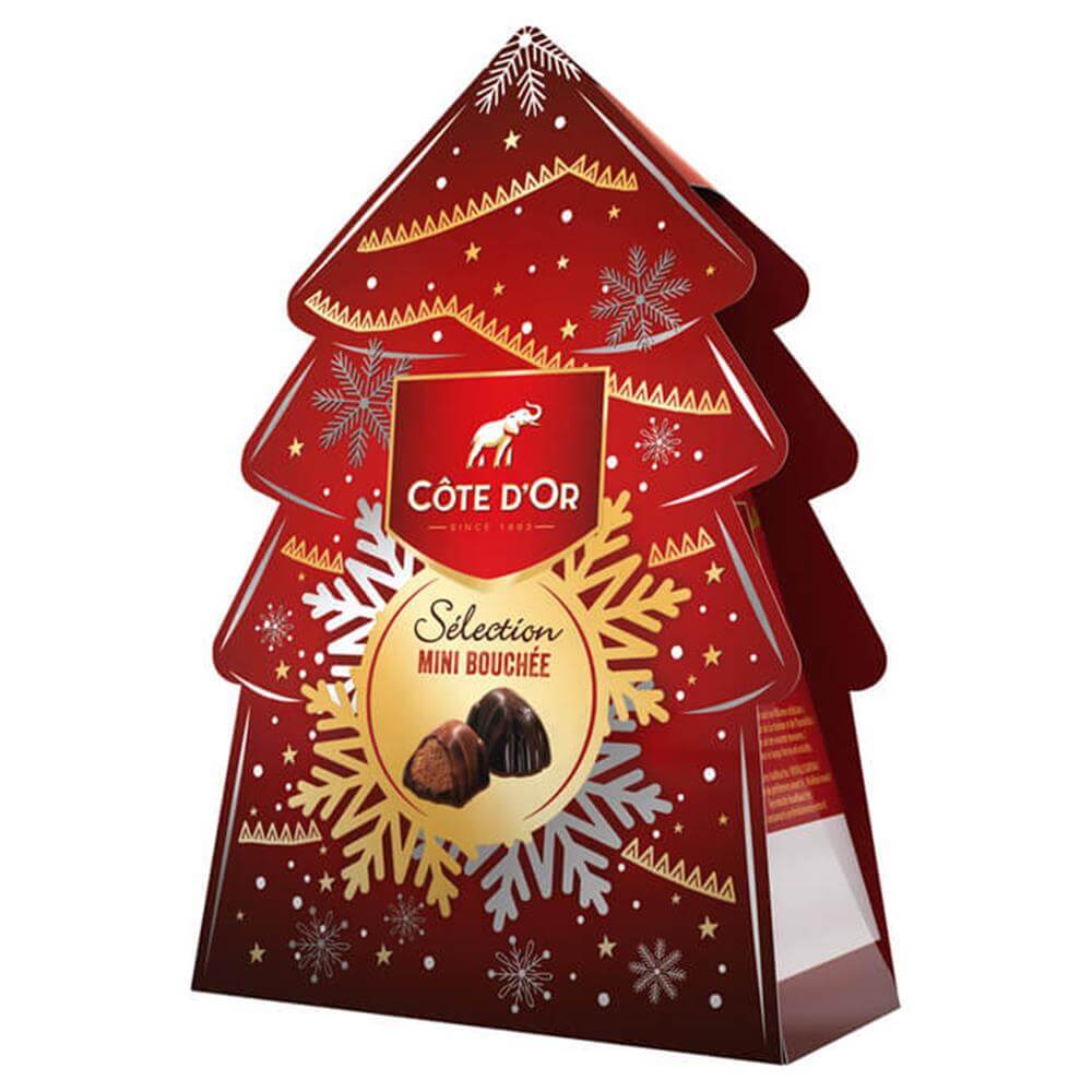 Cote d'Or Mini Bouchee Selection in Christmas Tree Carton 130g